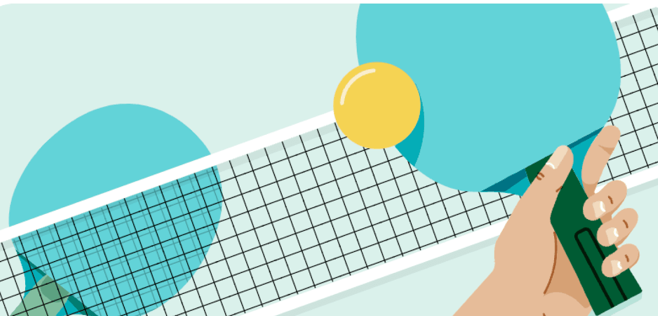 Stilisiertes Tischtennissspiel